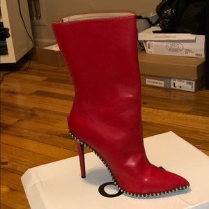 Never Worn Red studded boots
